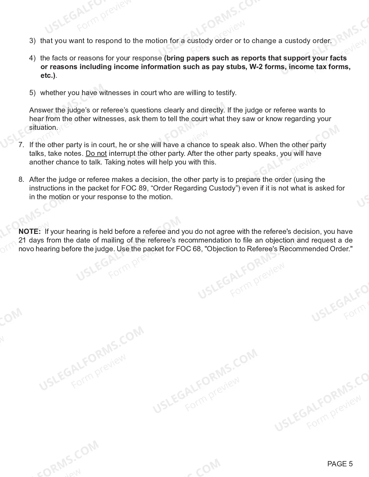 Preview Response To Motion Regarding Custody
