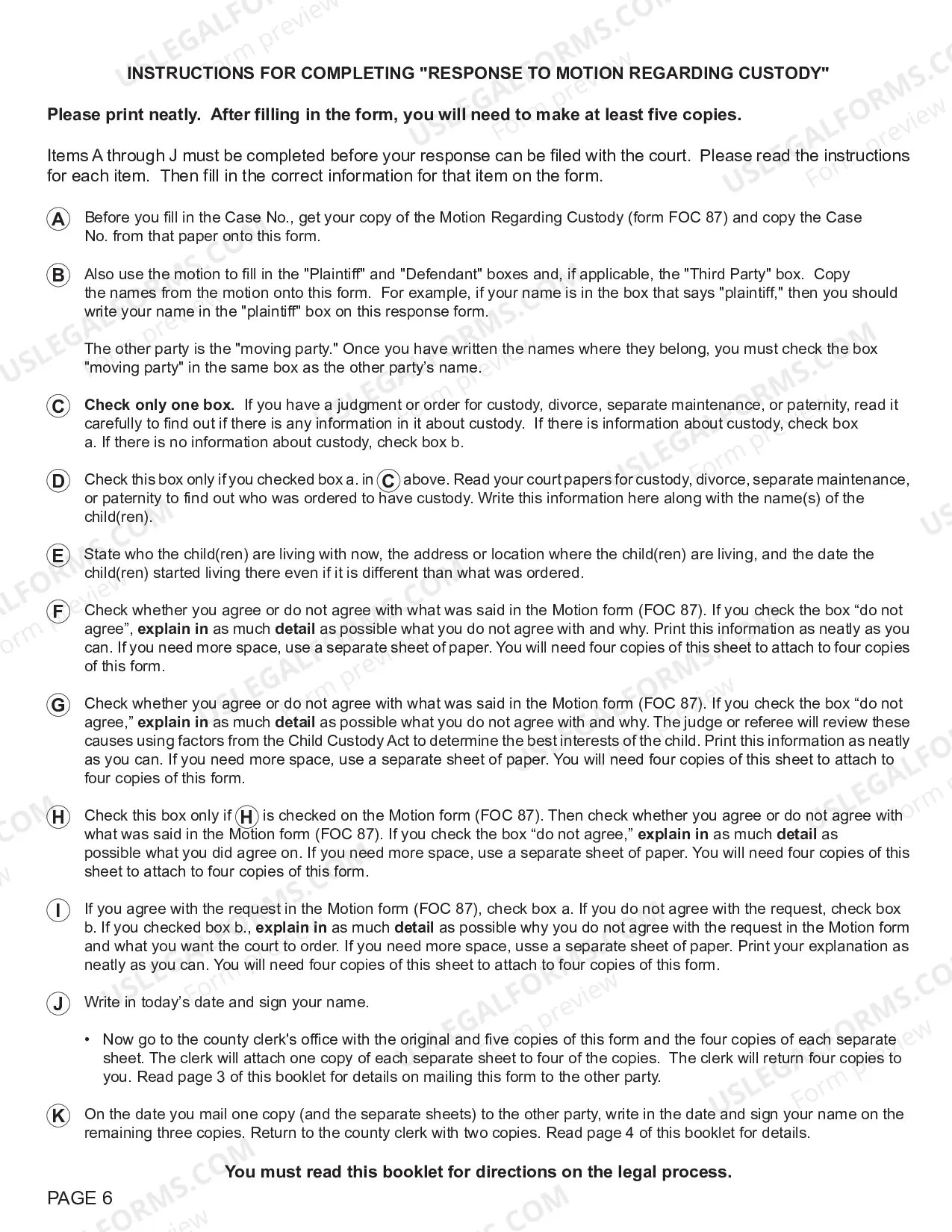 Preview Response To Motion Regarding Custody