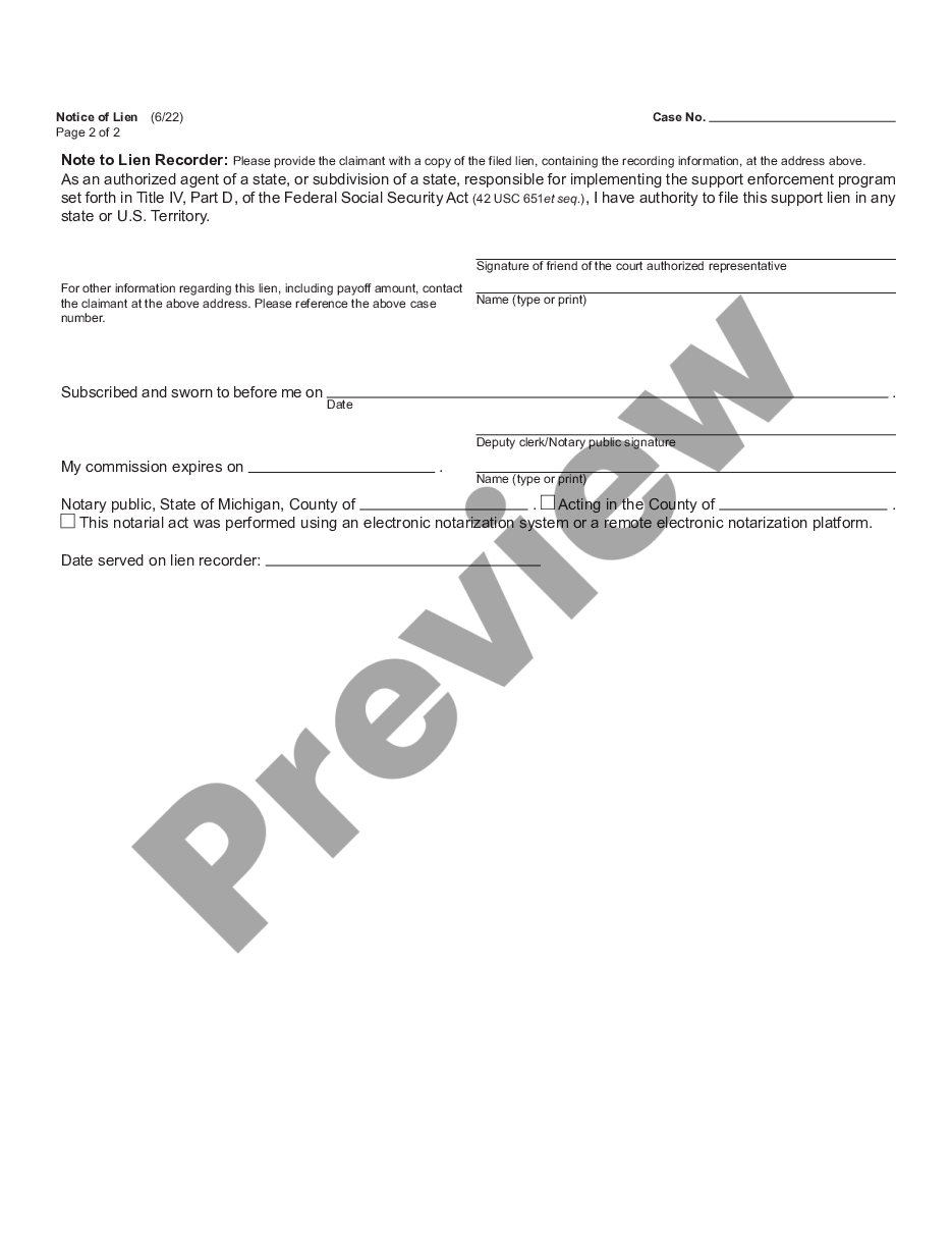 page 1 Notice of Lien preview