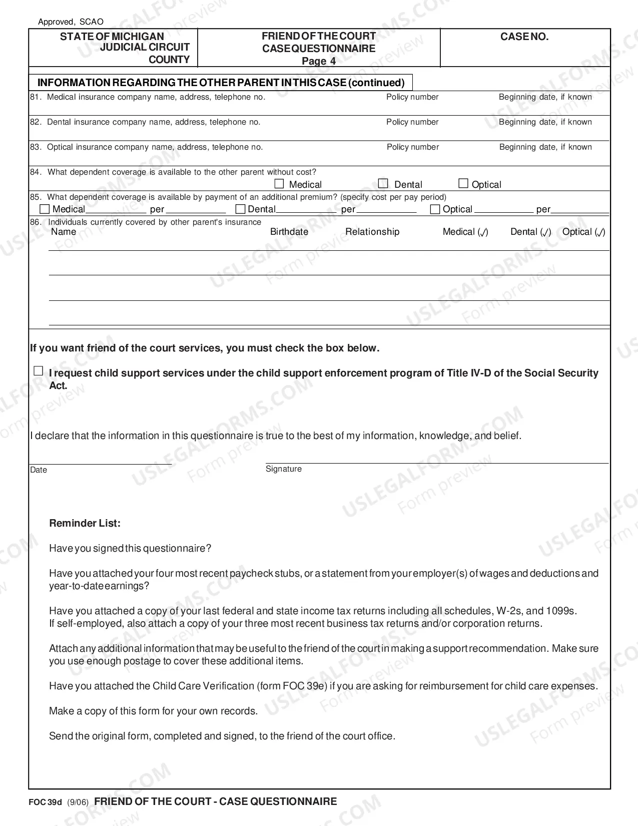 Preview Application For IV-D Services - Modification Review Request
