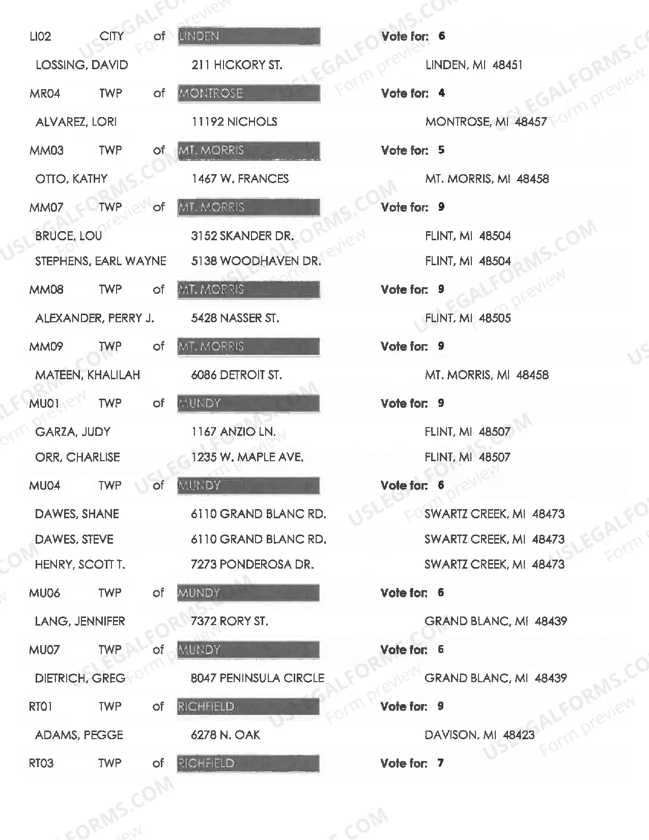 Preview Democratic Delegate Candidates