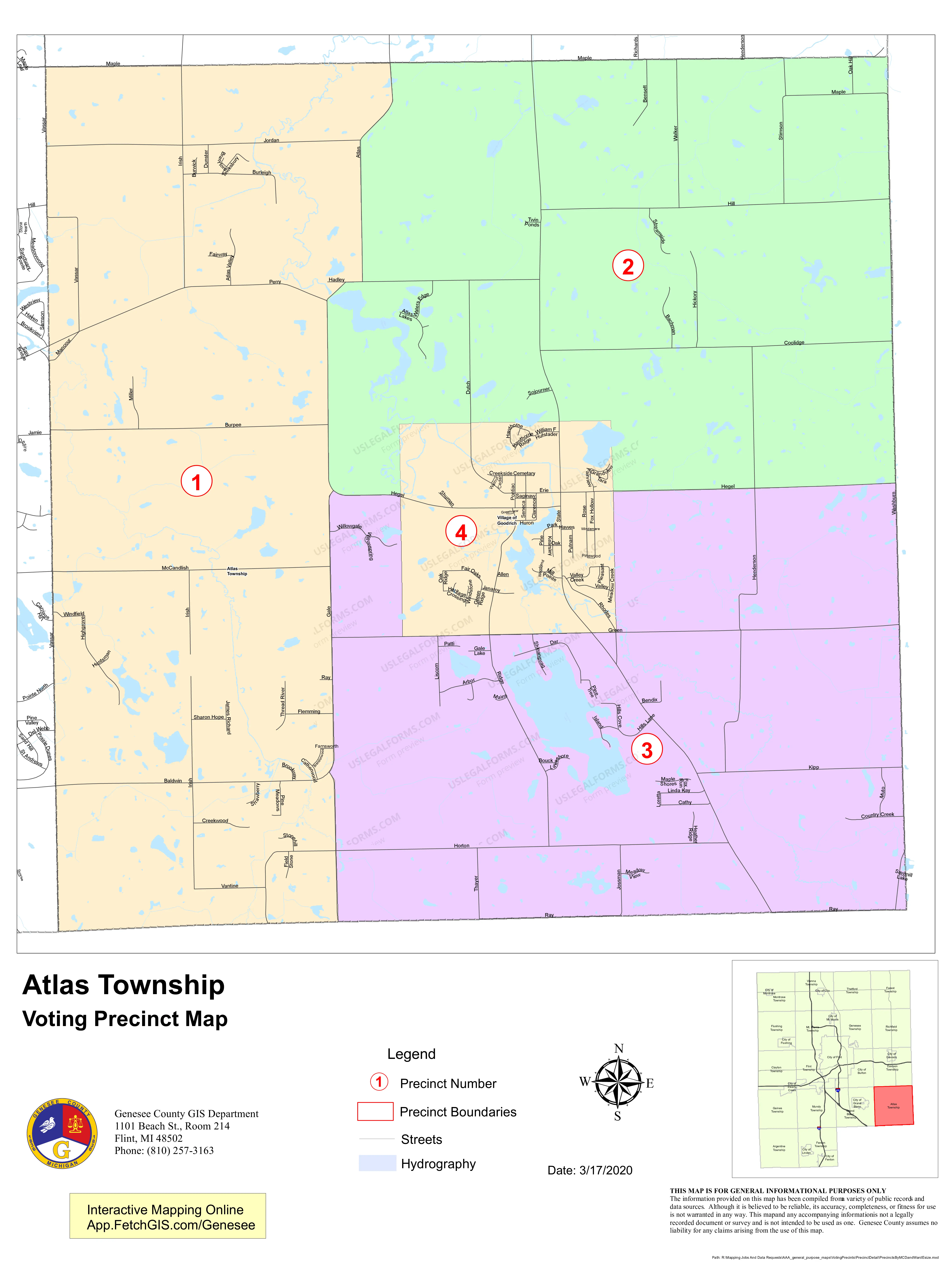 Preview Genesee County 2018 Voting Precincts COMMUNITY Map Book 32x44 inches (12MB)