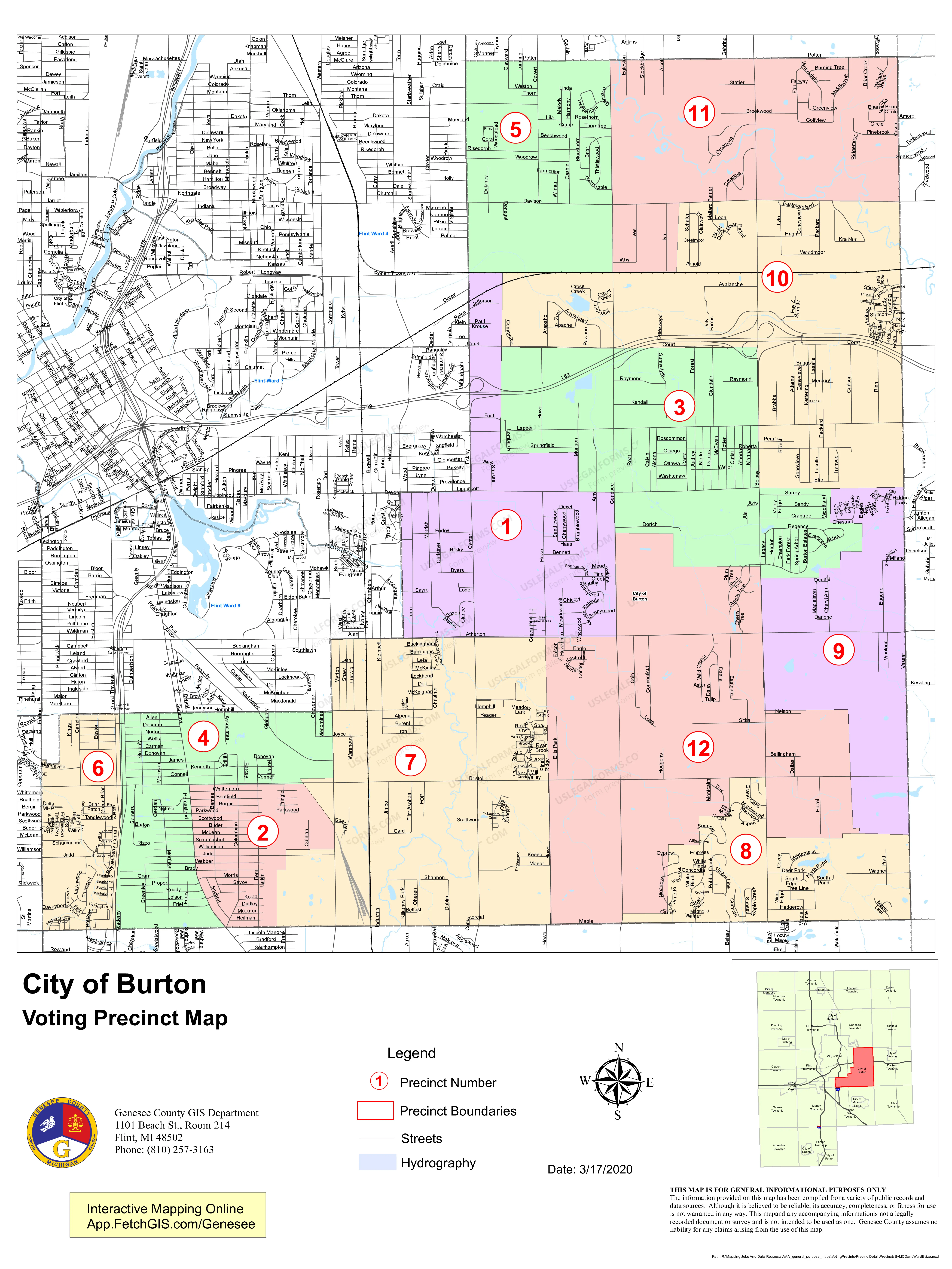 Preview Genesee County 2018 Voting Precincts COMMUNITY Map Book 32x44 inches (12MB)