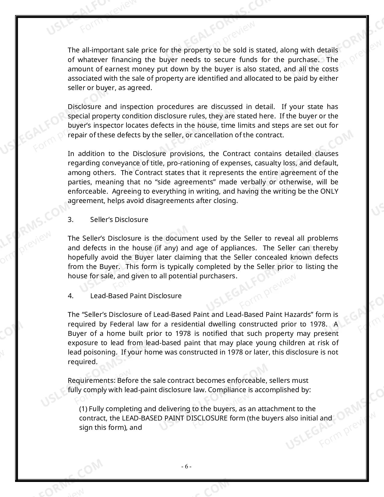 Preview Michigan Real Estate Home Sales Package with Offer to Purchase, Contract of Sale, Disclosure Statements and more for Residential House