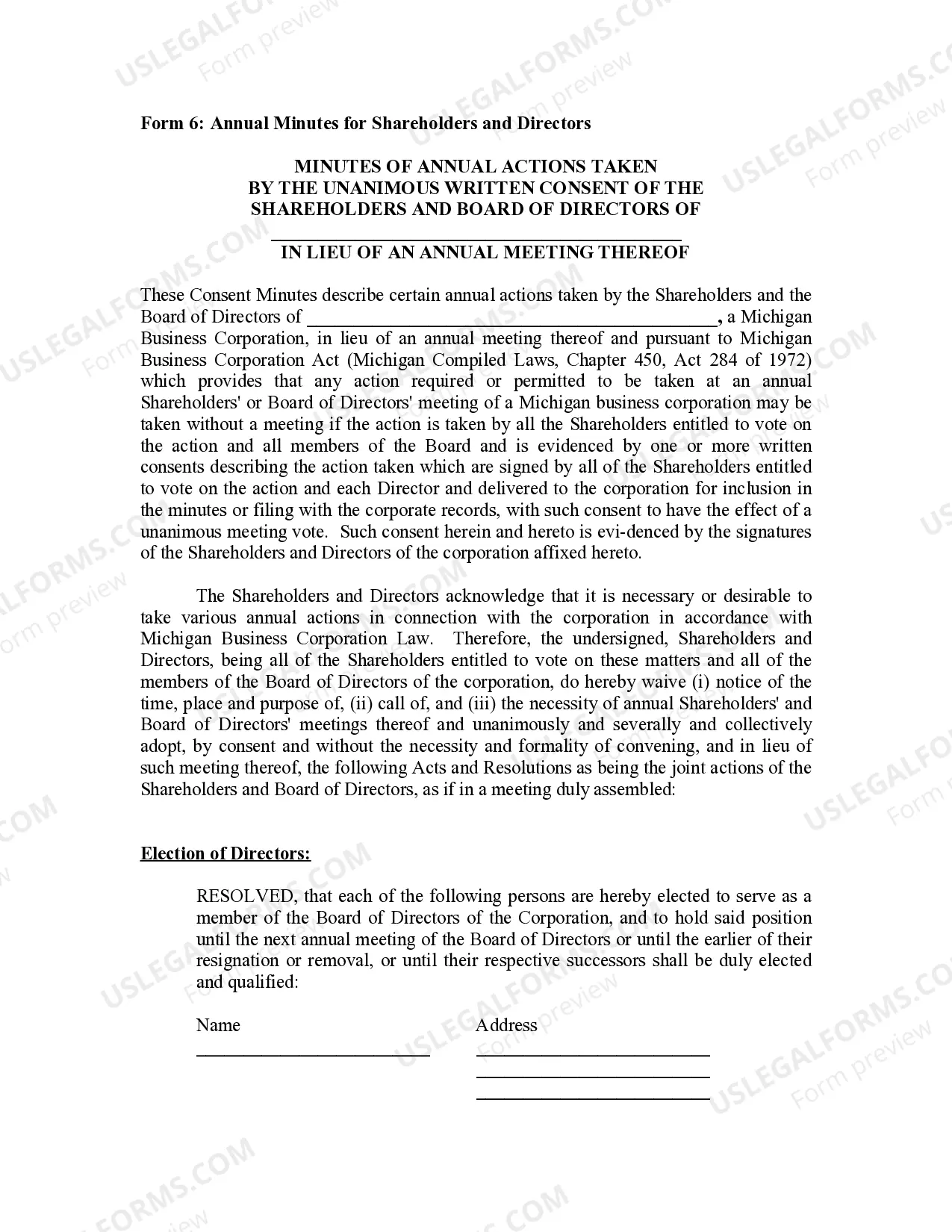 Preview Annual Minutes