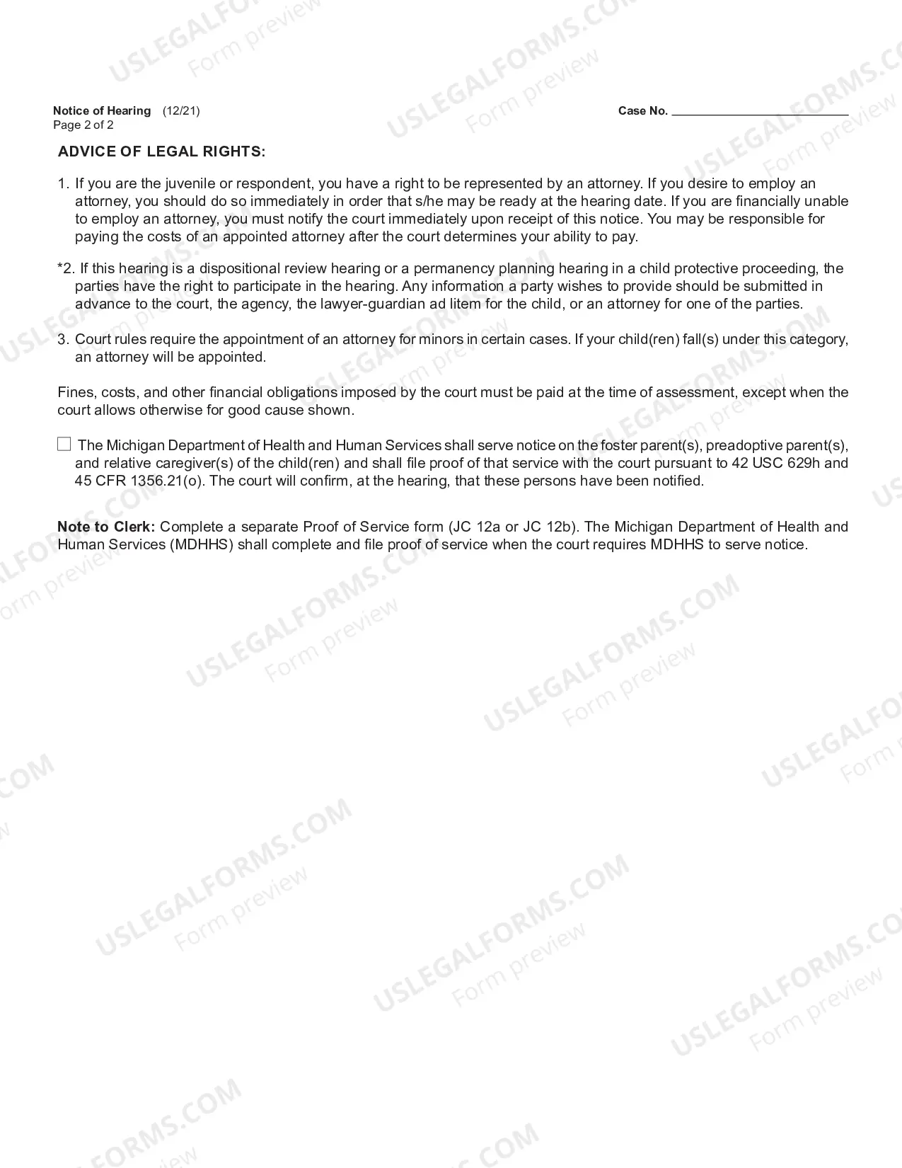 Preview Notice of Hearing