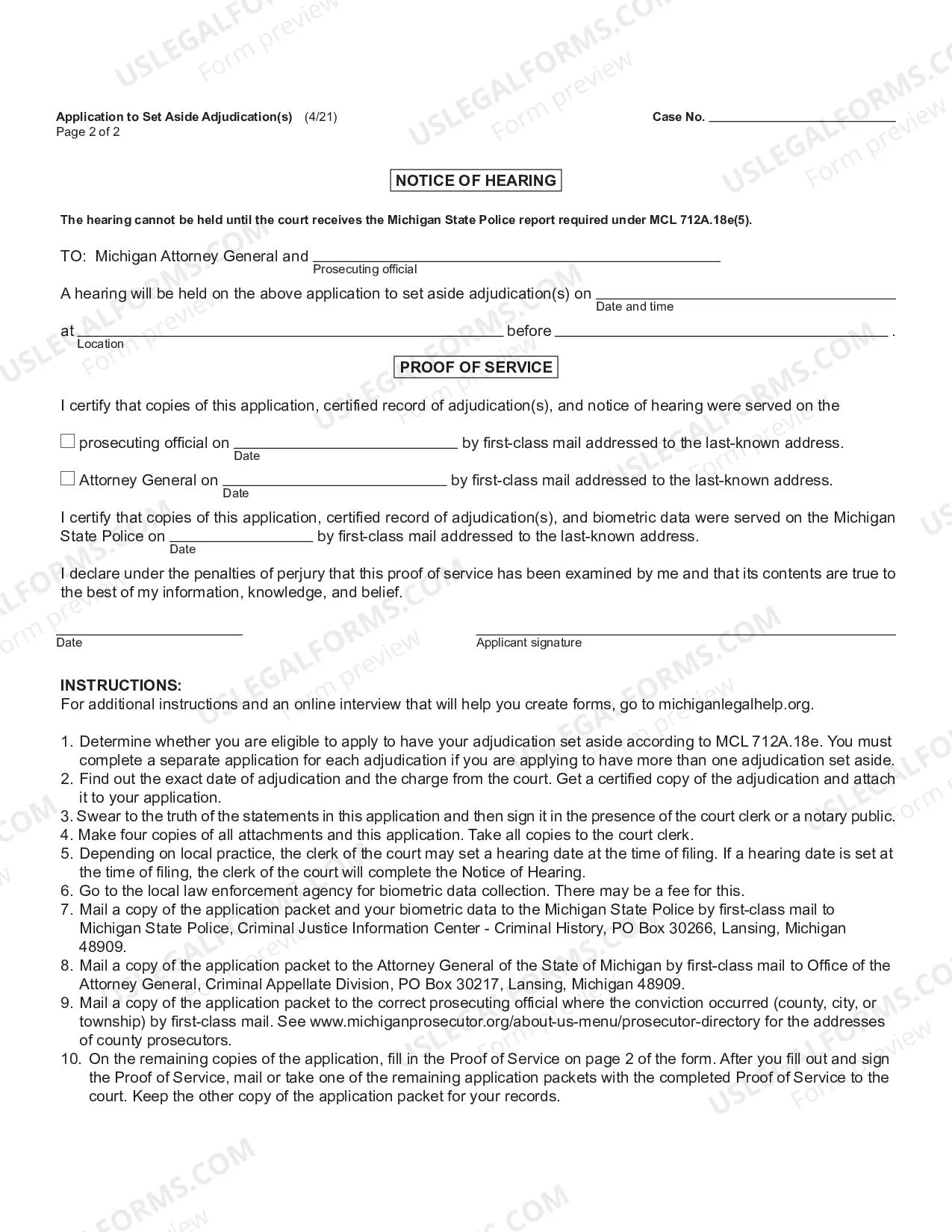 Preview Application To Set Aside Adjudication