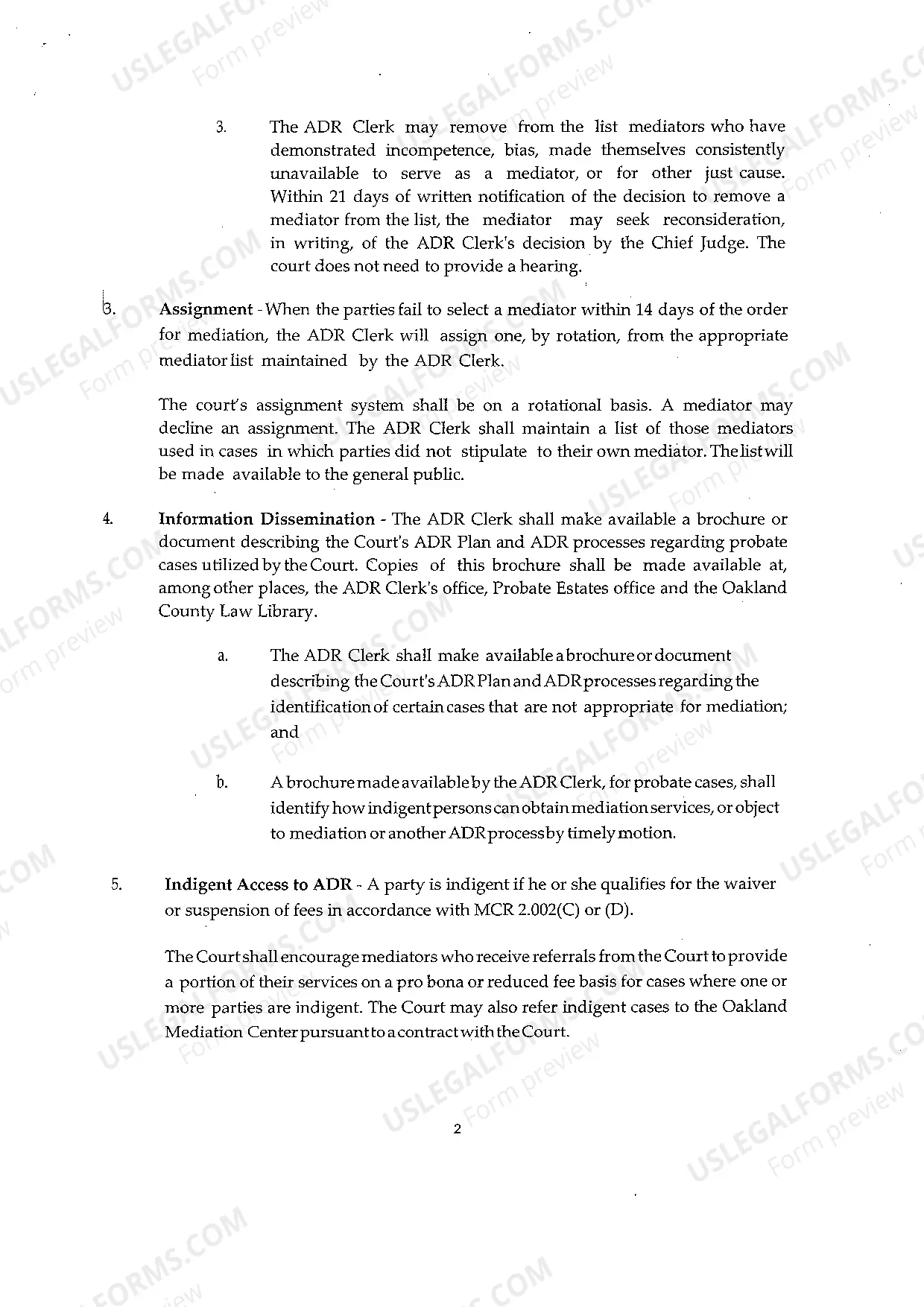 Preview Alternative Dispute Resolution (ADR) Plan(Probate)
