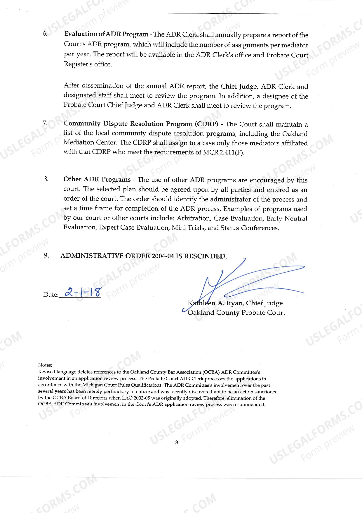 Preview Alternative Dispute Resolution (ADR) Plan(Probate)