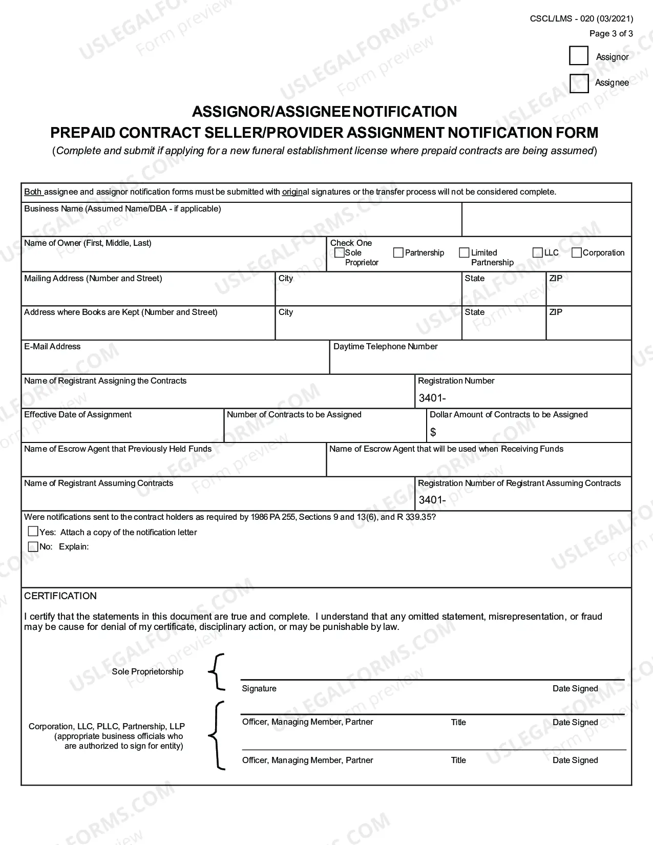 Preview Funeral Establishment License, Relicensure And ChangeOfName And/Or Manager Application