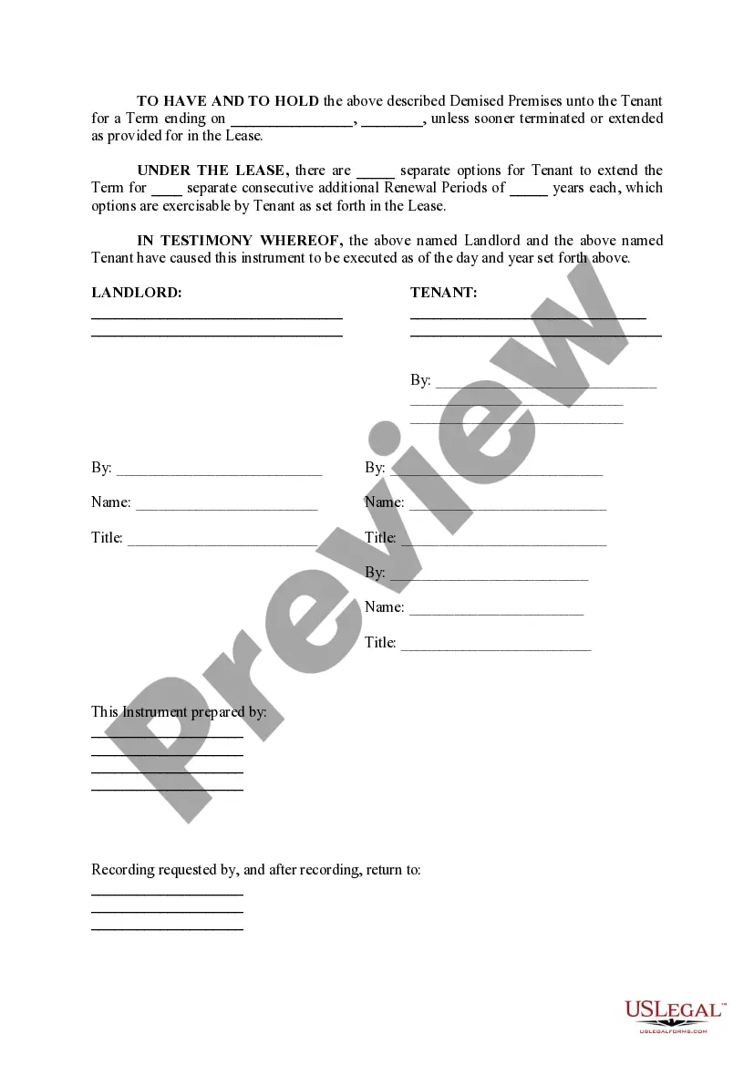 Get Amended Short Form of Lease Preview Amended Short Form of Lease
