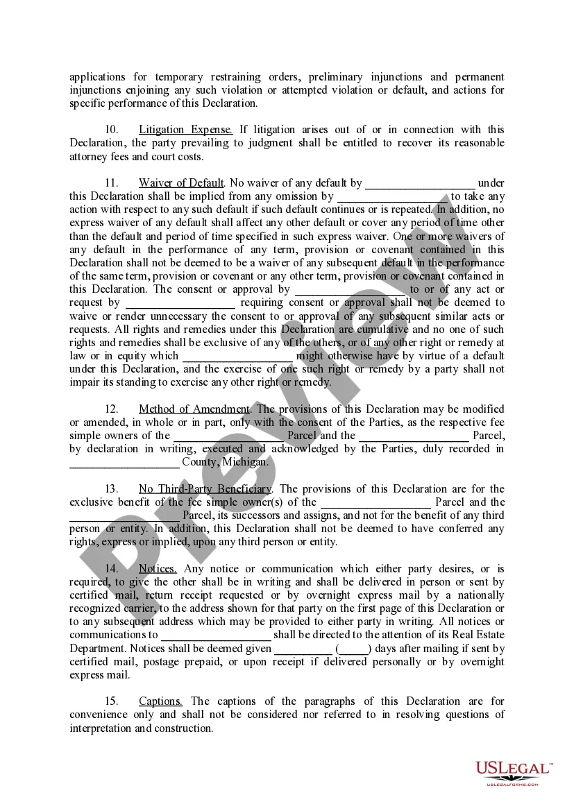 Preview Declaration of Restrictions