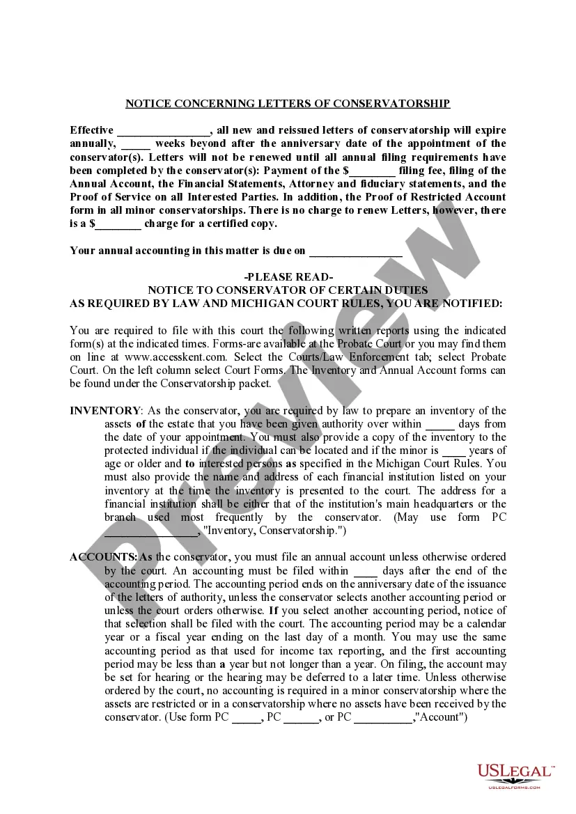 Preview Letters of Conservatorship