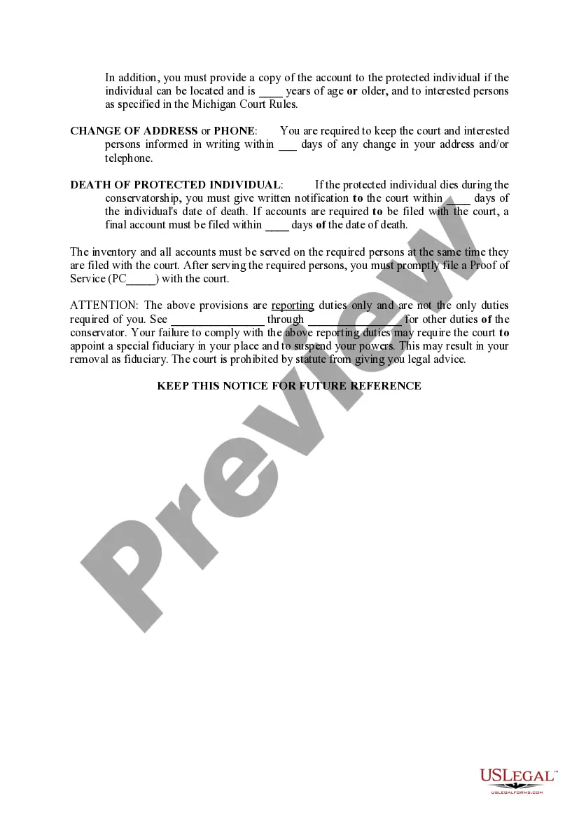 Preview Letters of Conservatorship