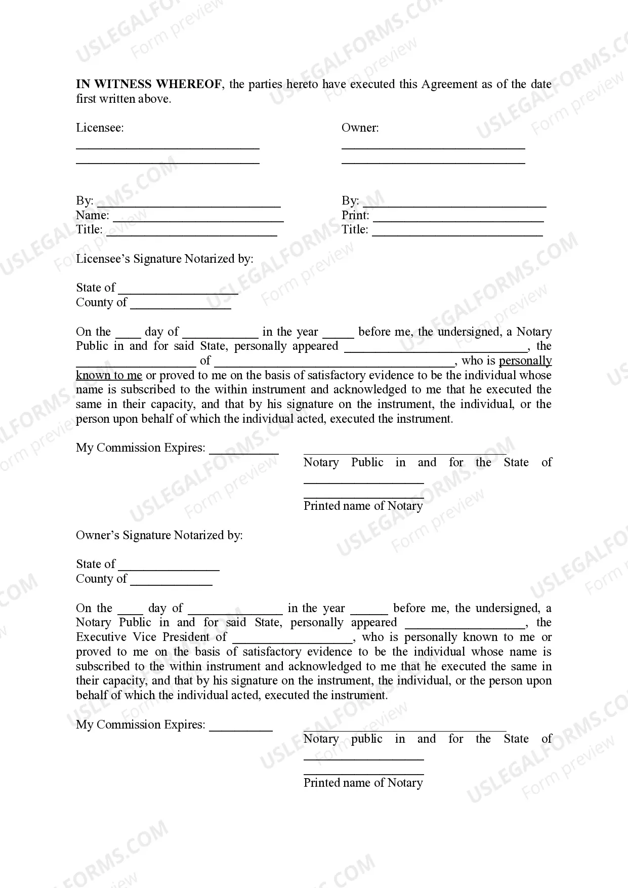 Preview License Agreement