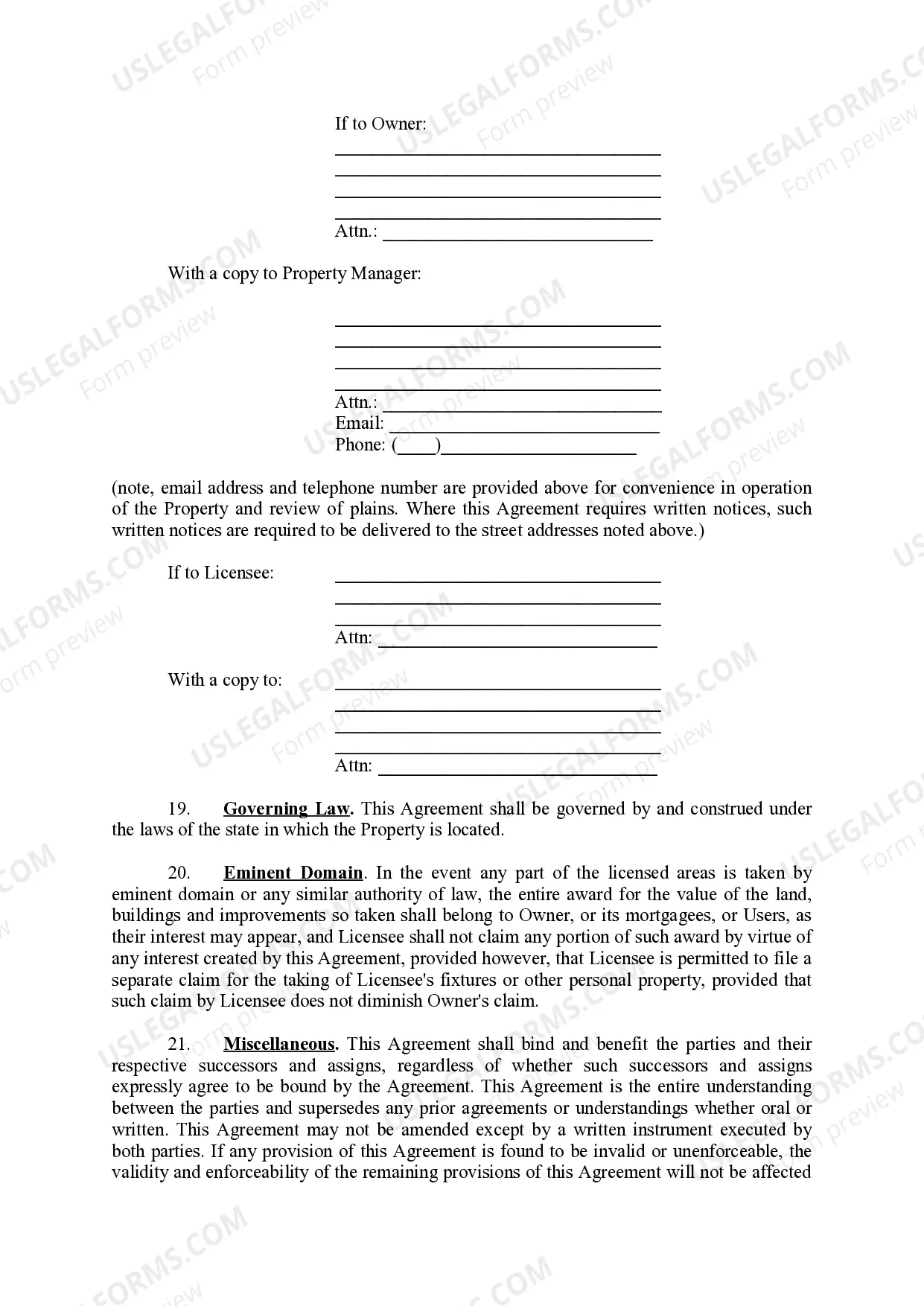 Preview License Agreement