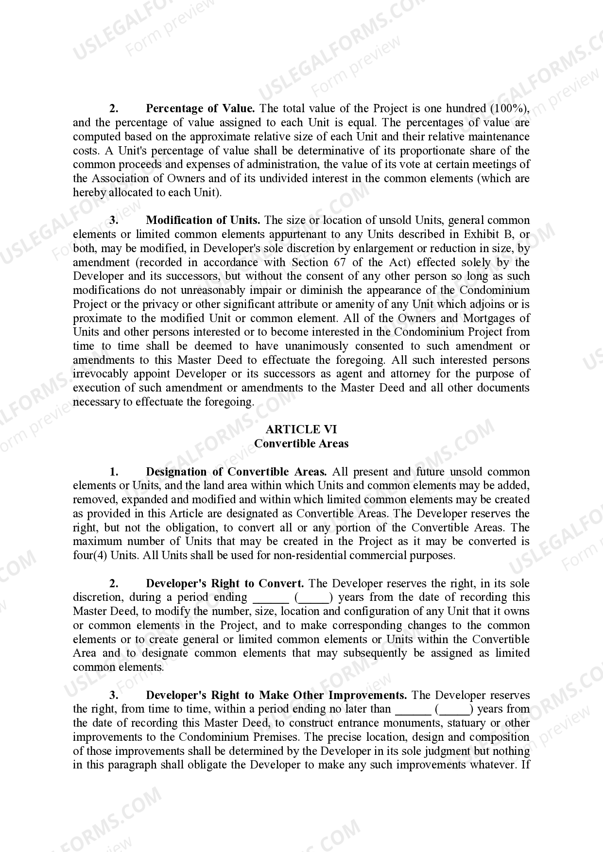 Wayne Michigan Master Deed US Legal Forms