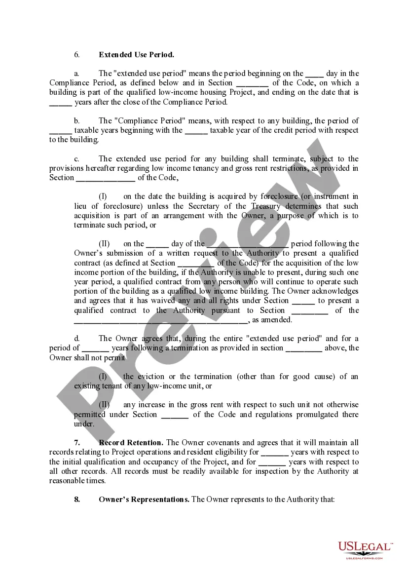 Preview Regulatory Agreement