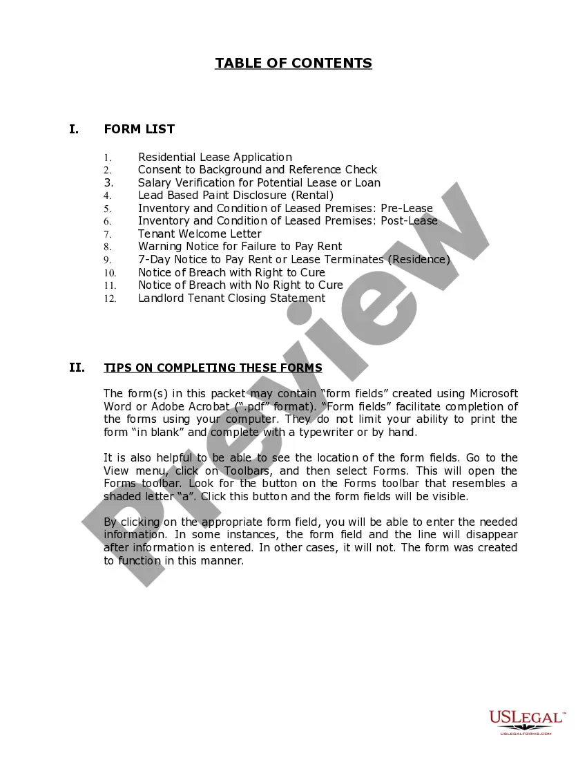 Preview Michigan Supplemental Residential Lease Forms Package