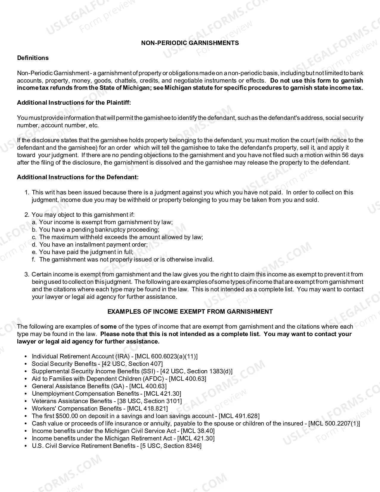 Preview Request And Writ For Garnishment (Non-Periodic)