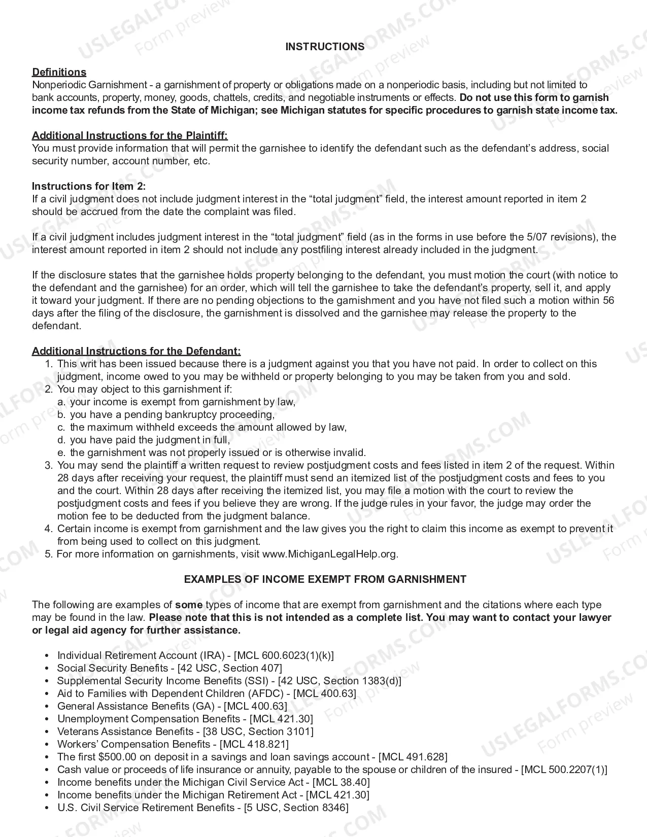 Preview Request And Writ For Garnishment (Non Periodic)