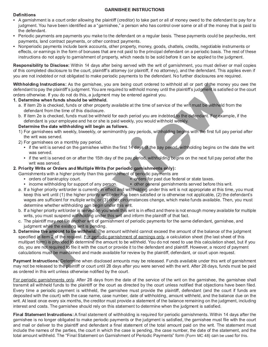 page 2 Garnishee Disclosure preview