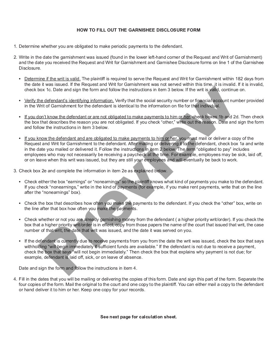 page 3 Garnishee Disclosure preview
