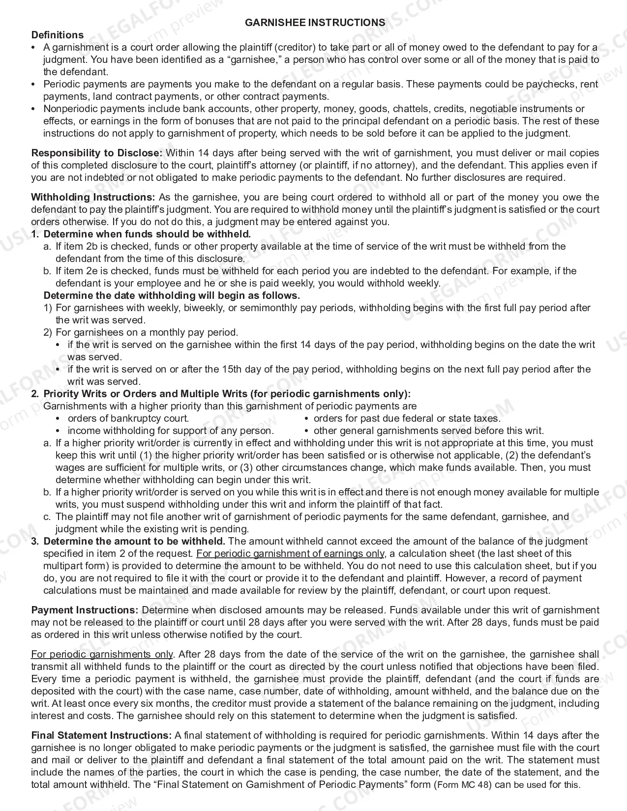 Preview Garnishee Disclosure