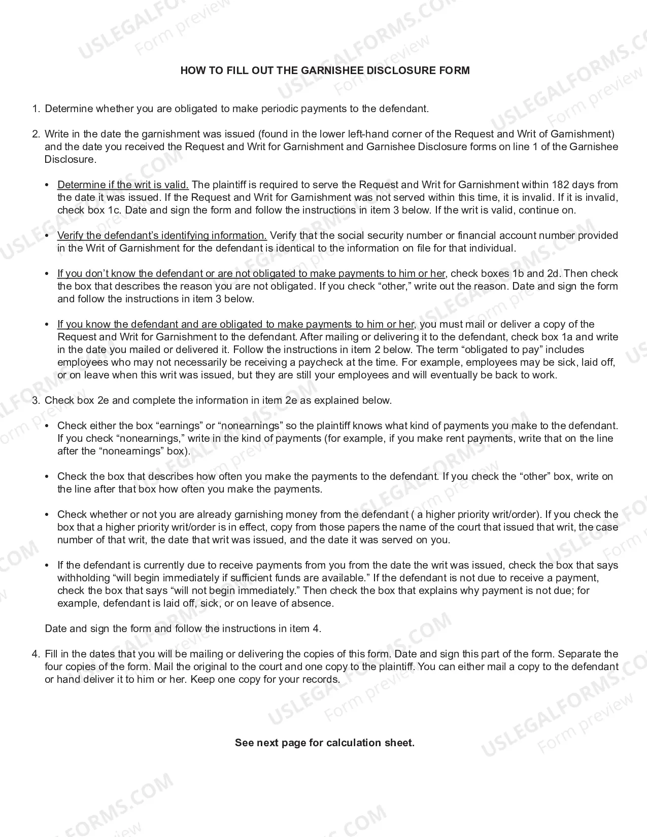 Preview Garnishee Disclosure
