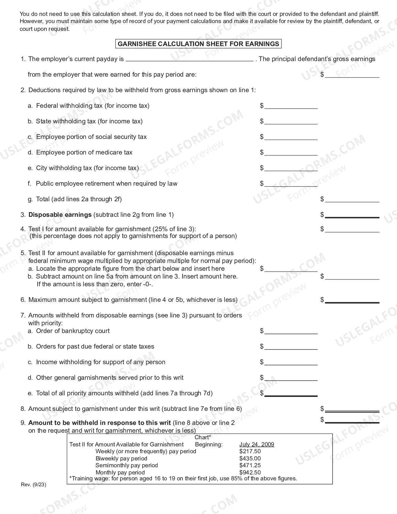 Preview Garnishee Disclosure