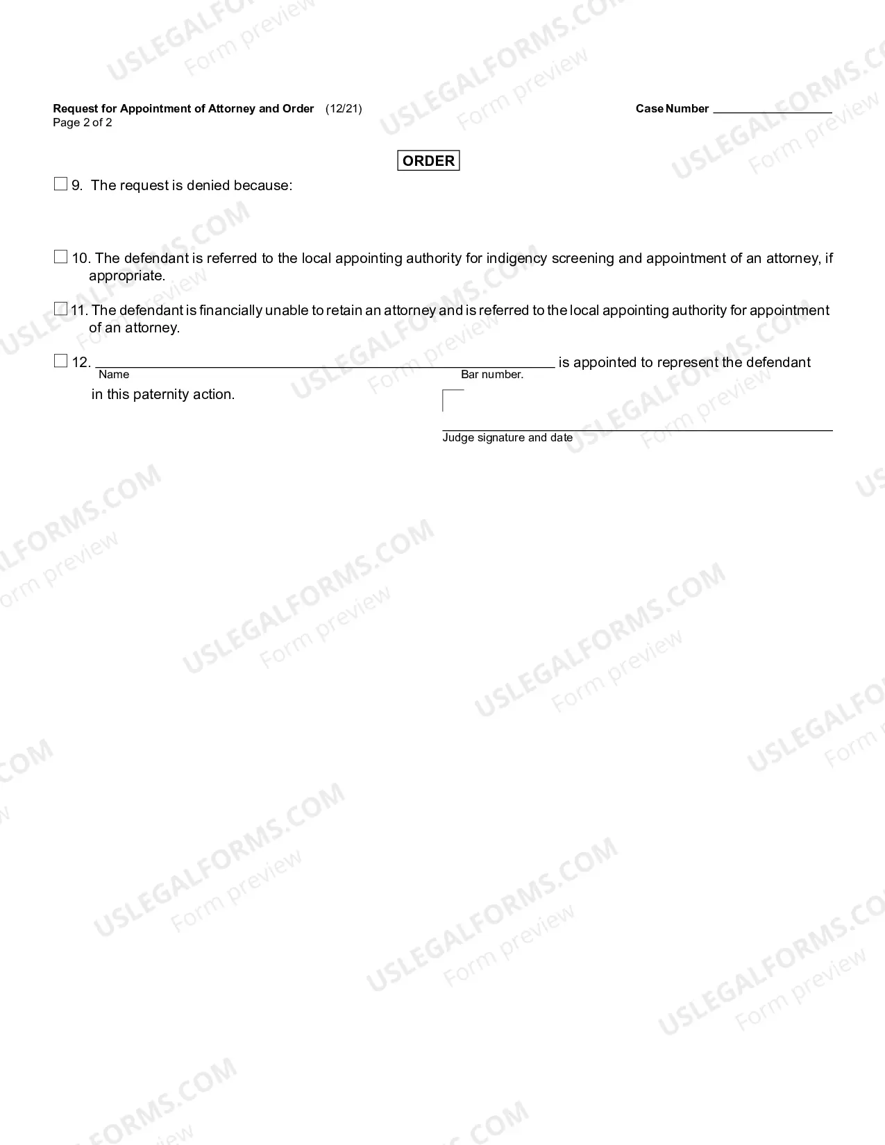 Preview Request For Court Appointed Attorney And Order