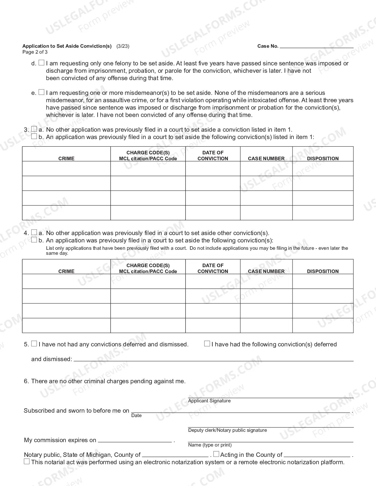 Preview Application to Set Aside Conviction