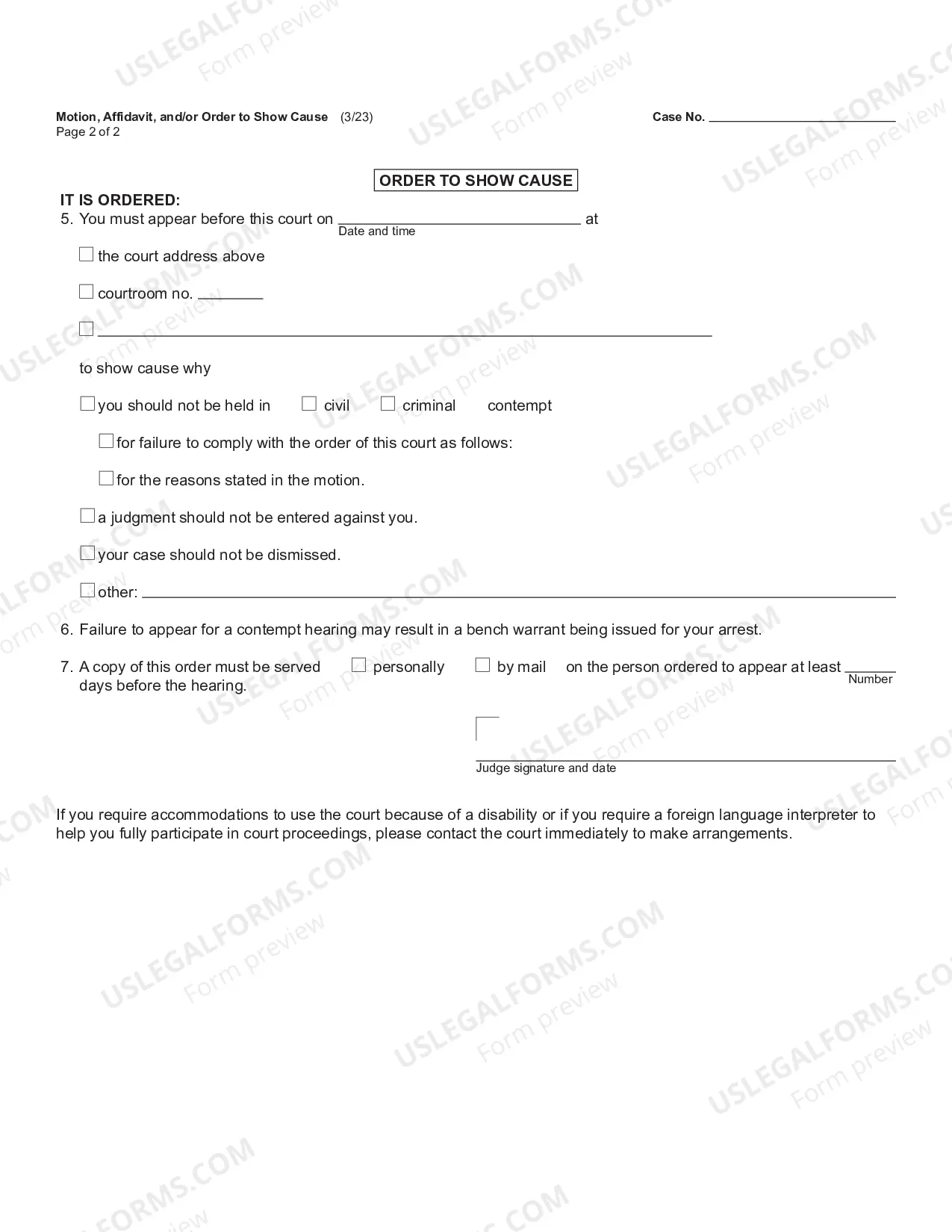 Preview Motion and/or Order to Show Cause
