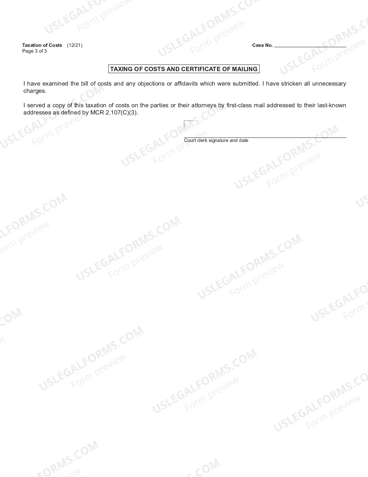 Preview Taxation of Costs