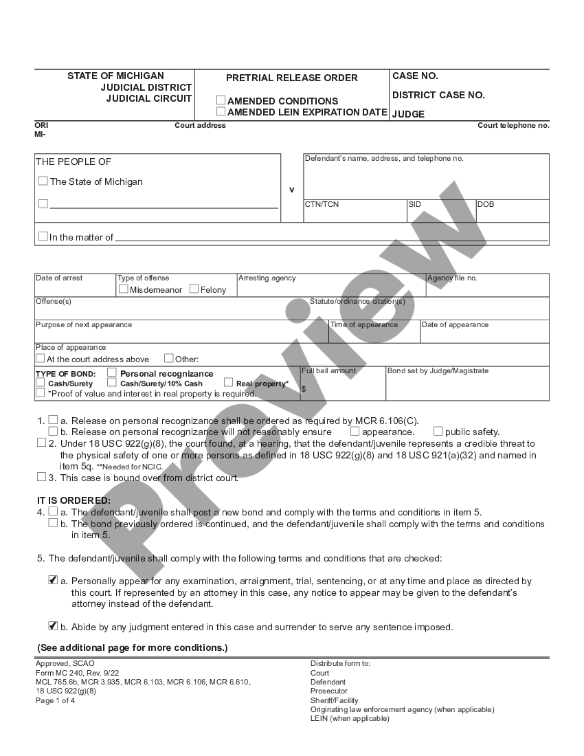 michigan-order-for-pretrial-release-custody-us-legal-forms