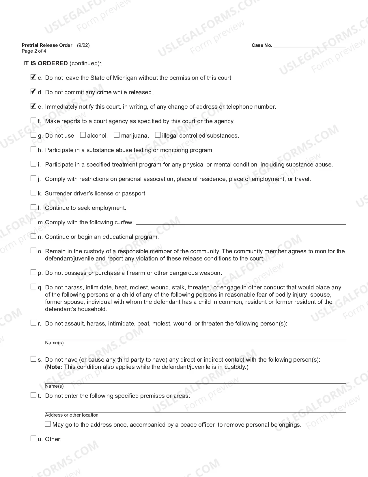 Preview Pretrial Release Order