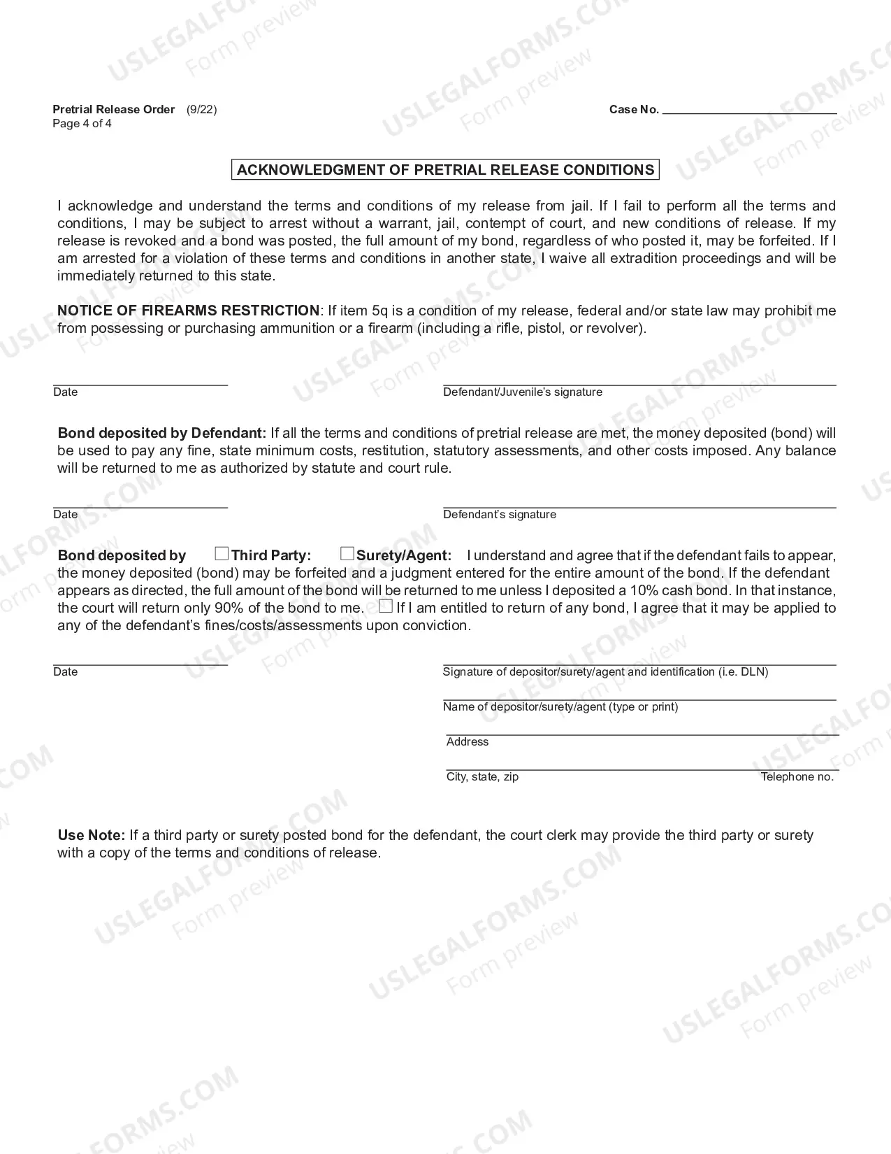 Preview Pretrial Release Order