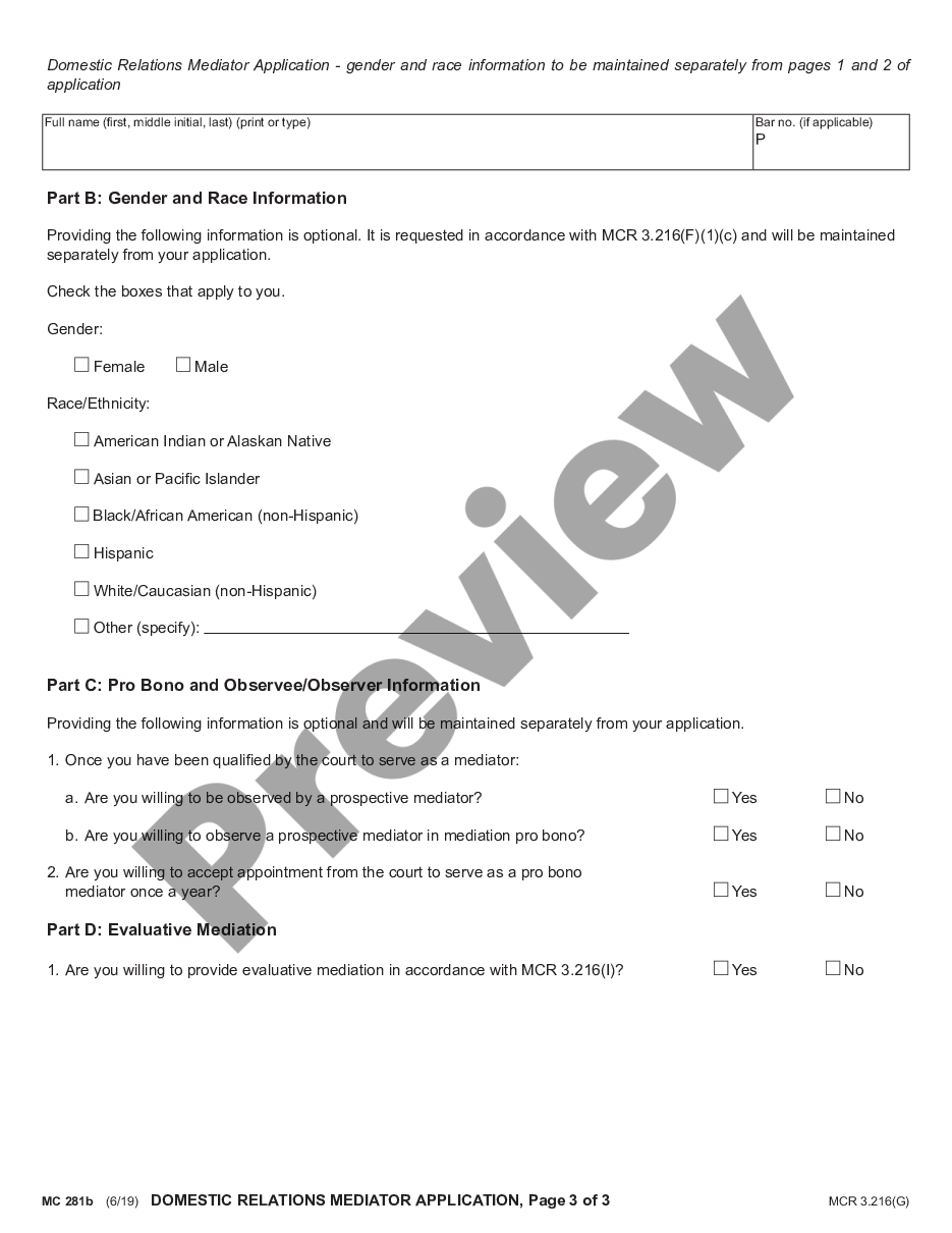 page 2 Domestic Relations Mediator Application preview