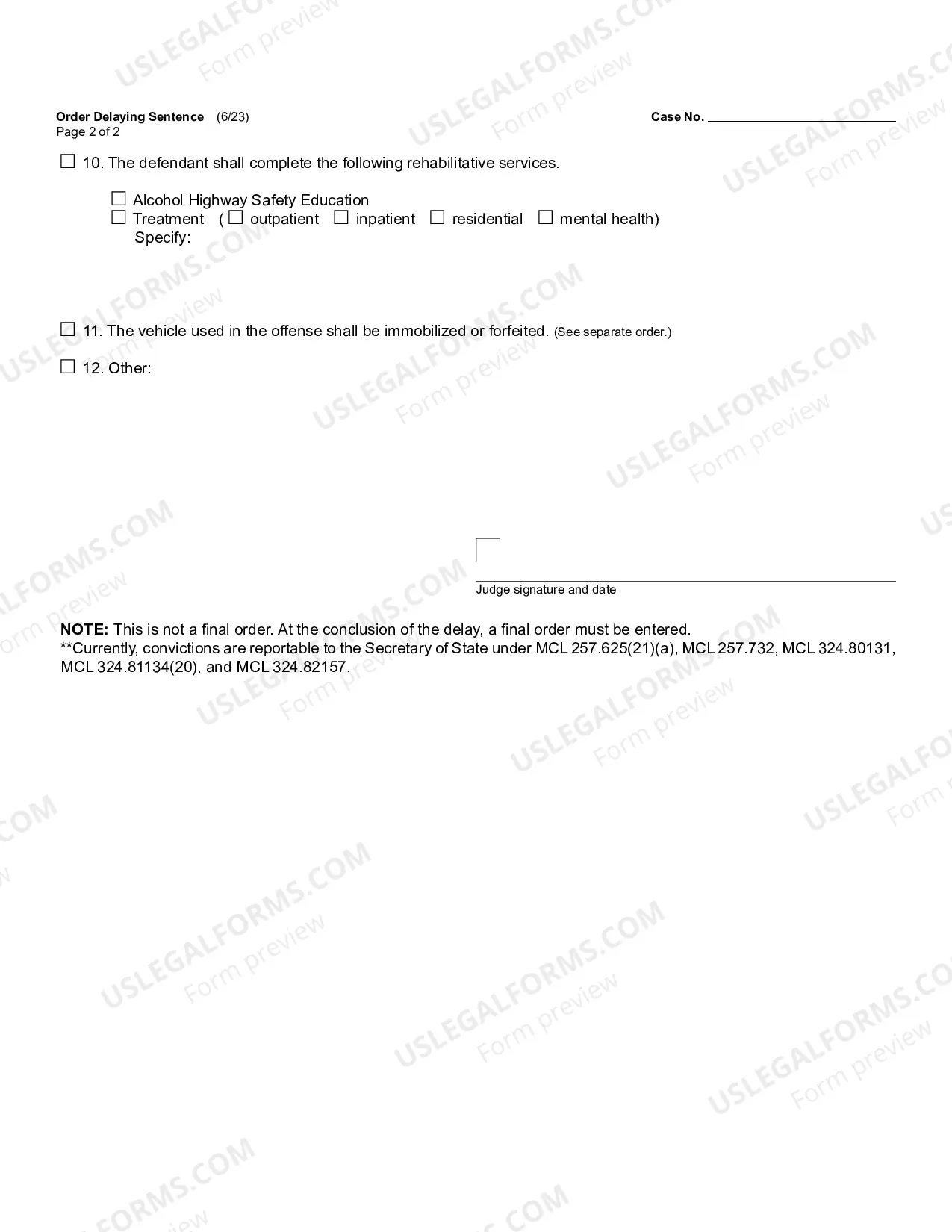 Preview Order Delaying Sentence