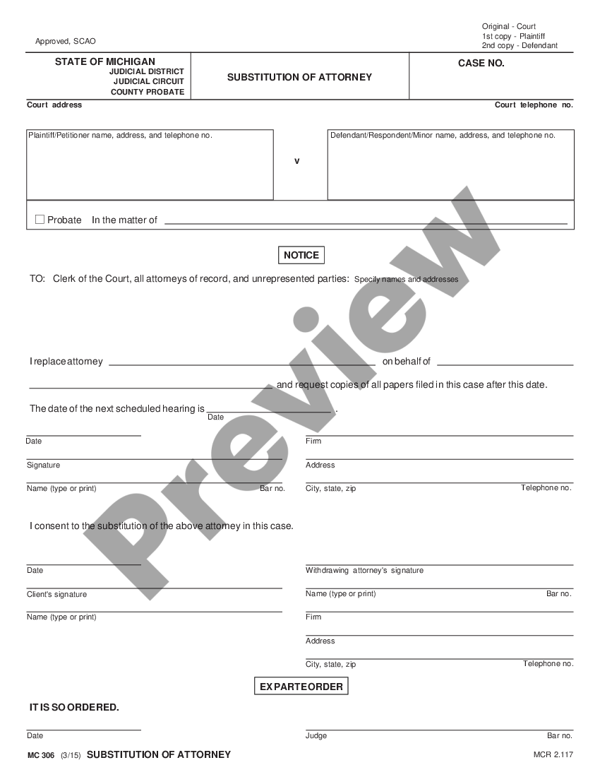 Michigan substitution of attorney substitution of attorney michigan