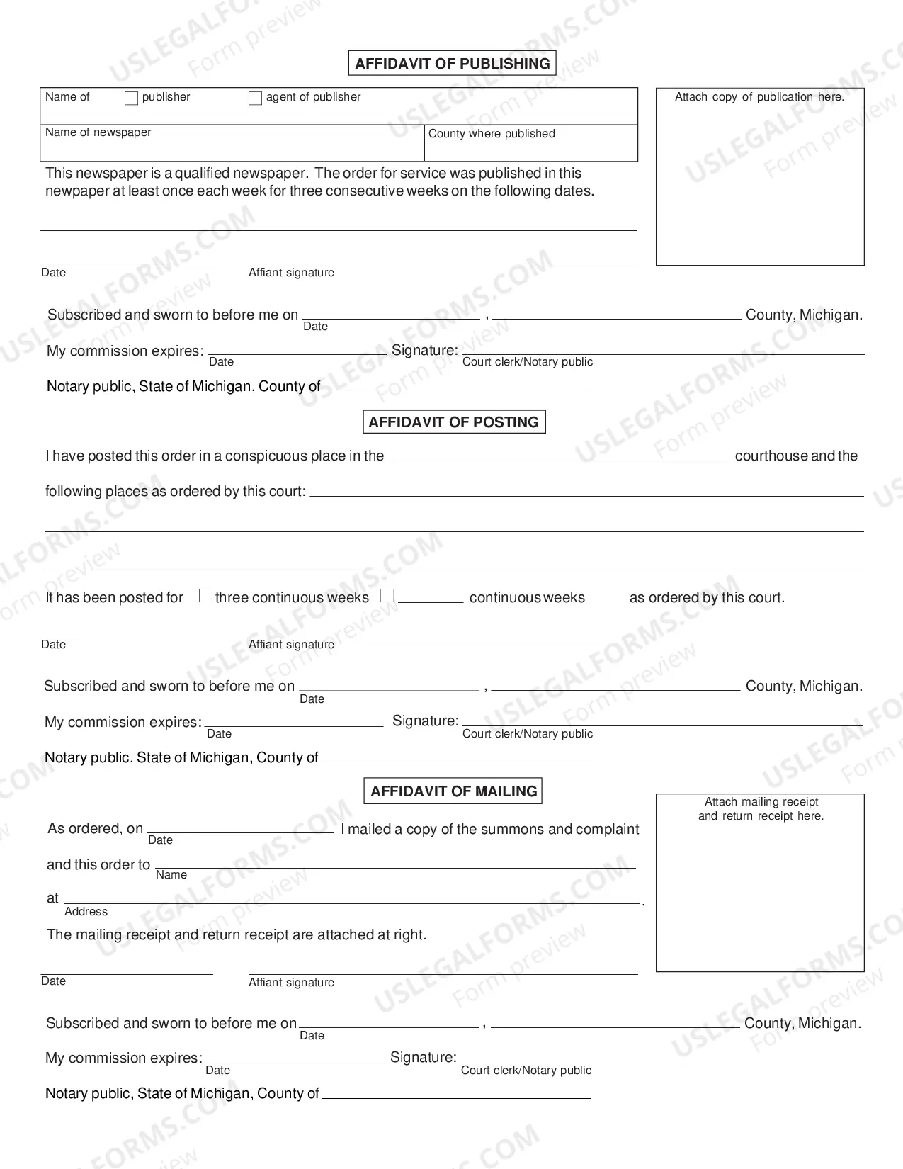 Preview Order for Service by Publication - Posting and Notice of Action