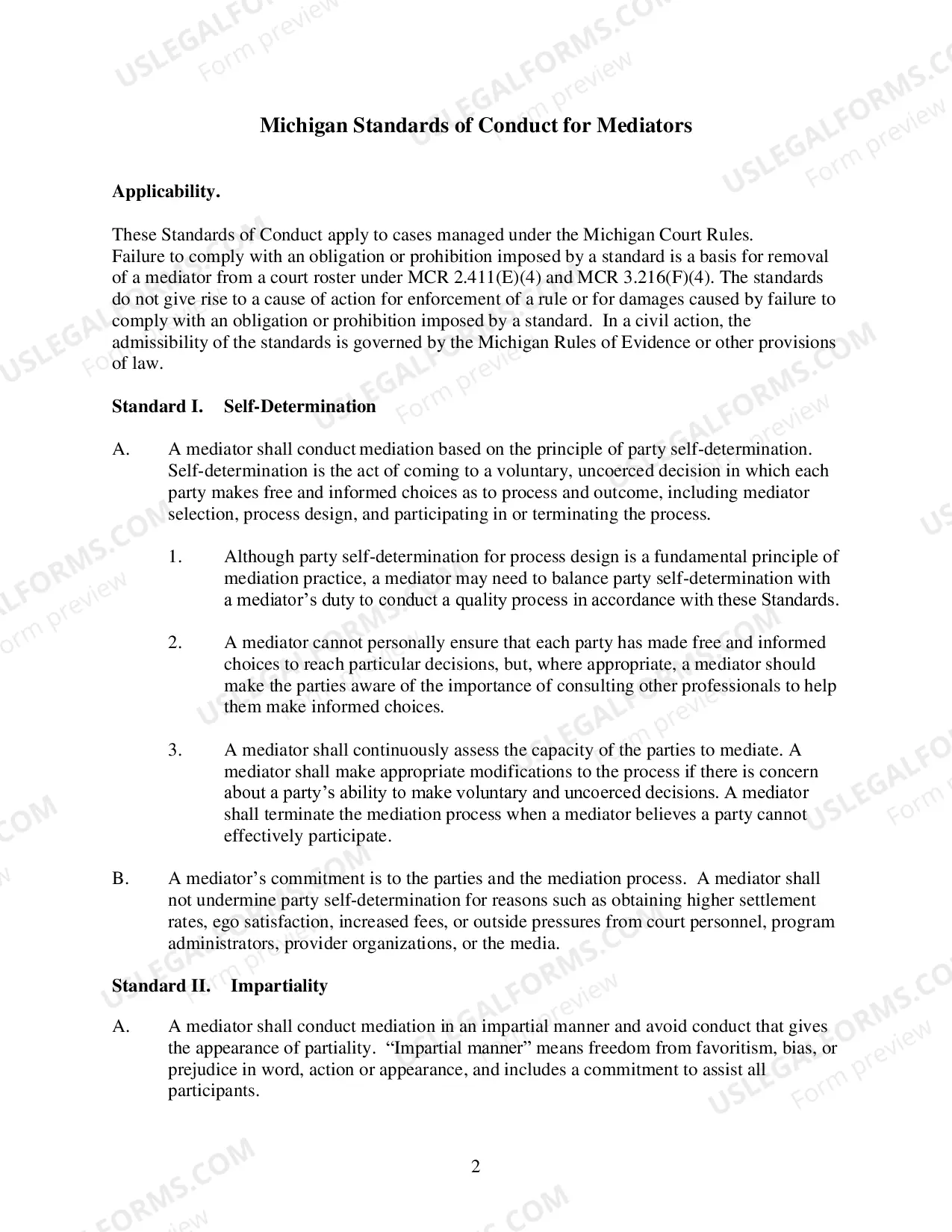 Preview Standards of Conduct for Mediators