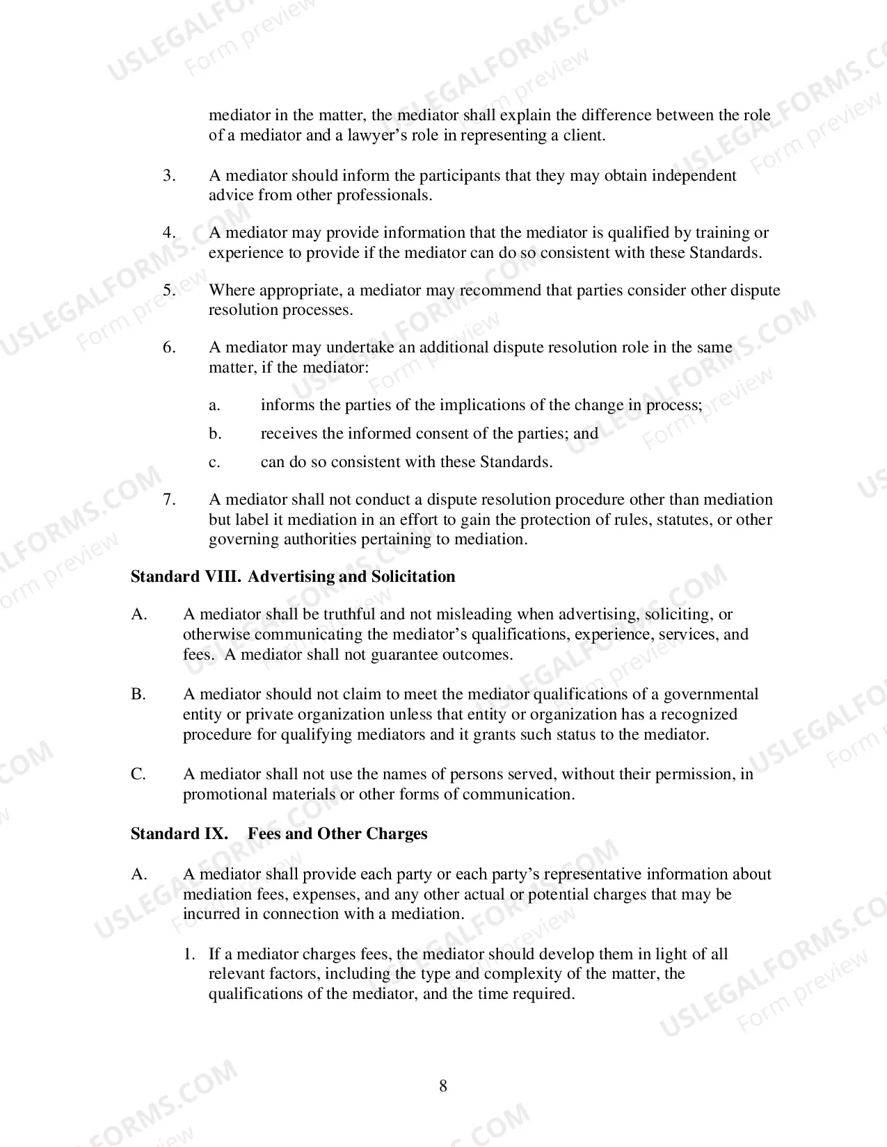 Preview Standards of Conduct for Mediators