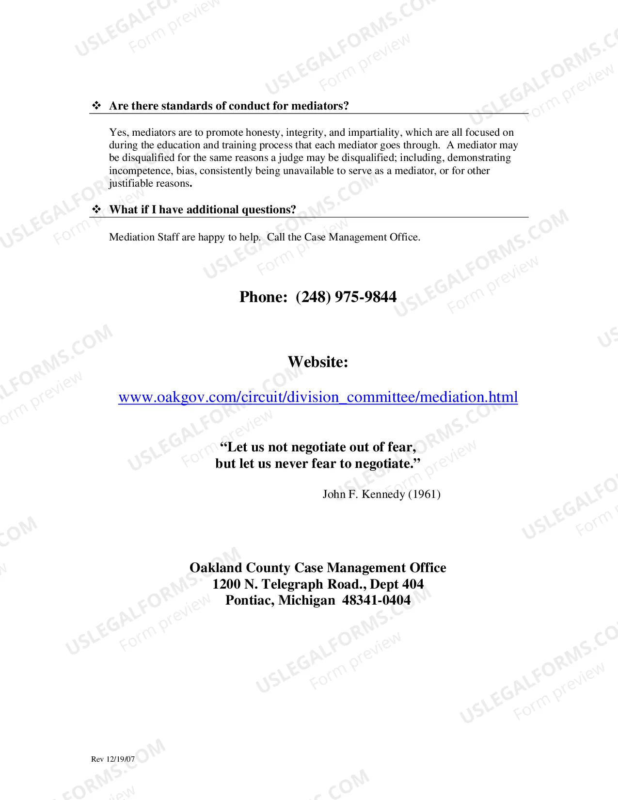 Preview Civil Mediation Brochure