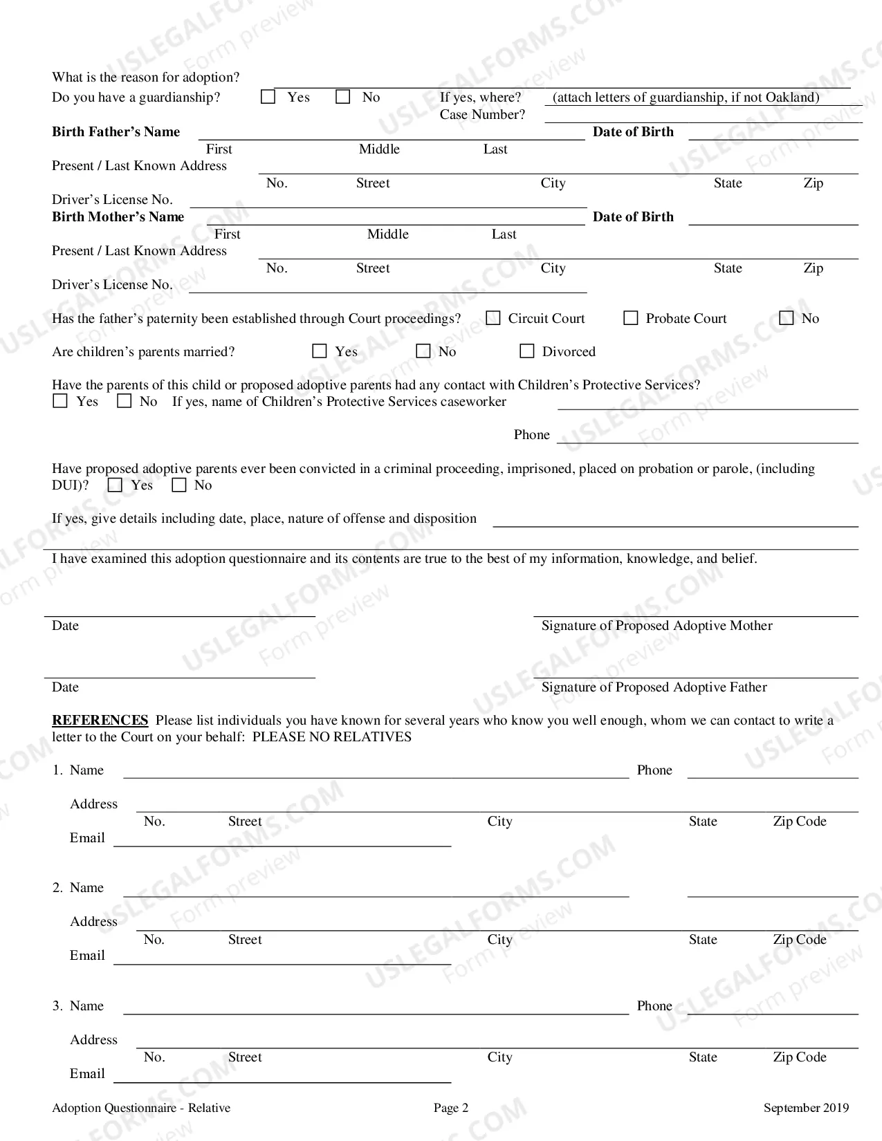 Preview Adoption Questionnaire-Relatives