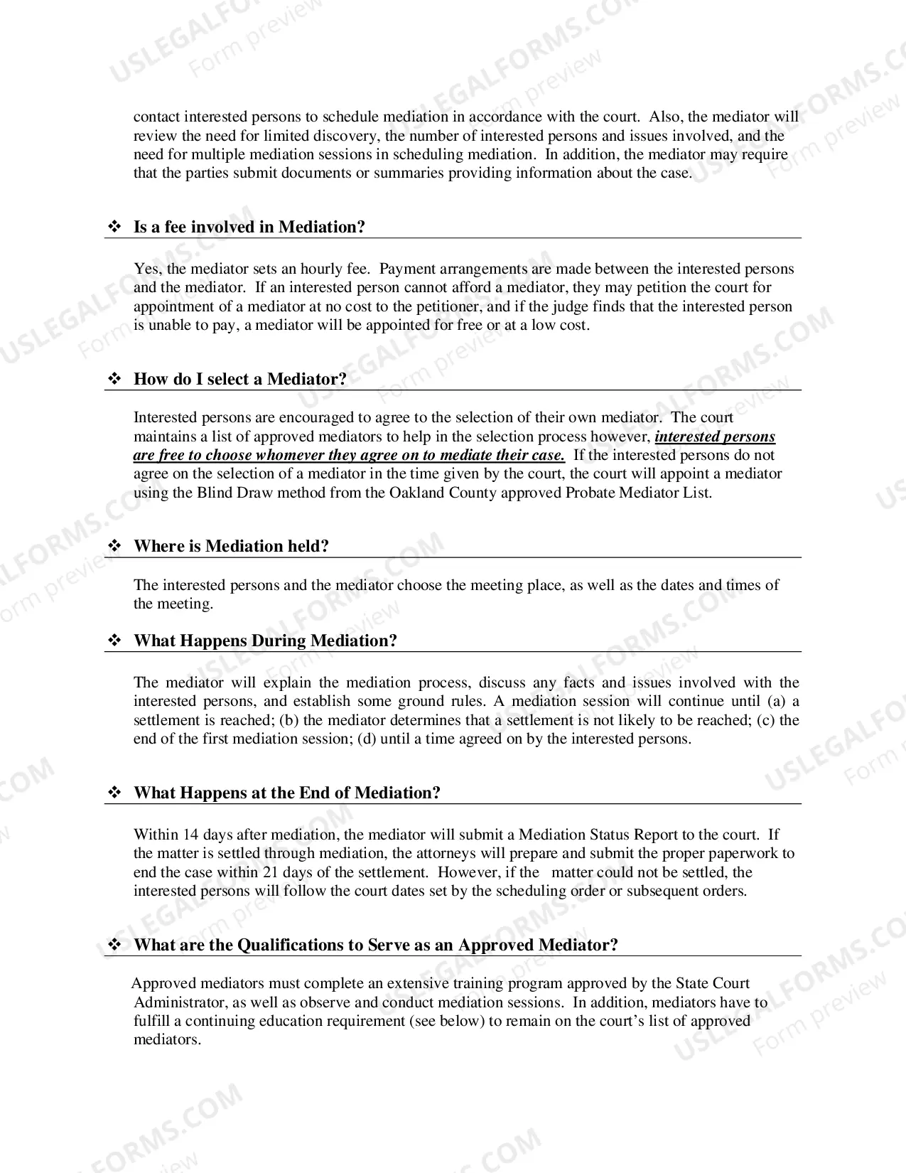 Preview Probate Mediation brochure