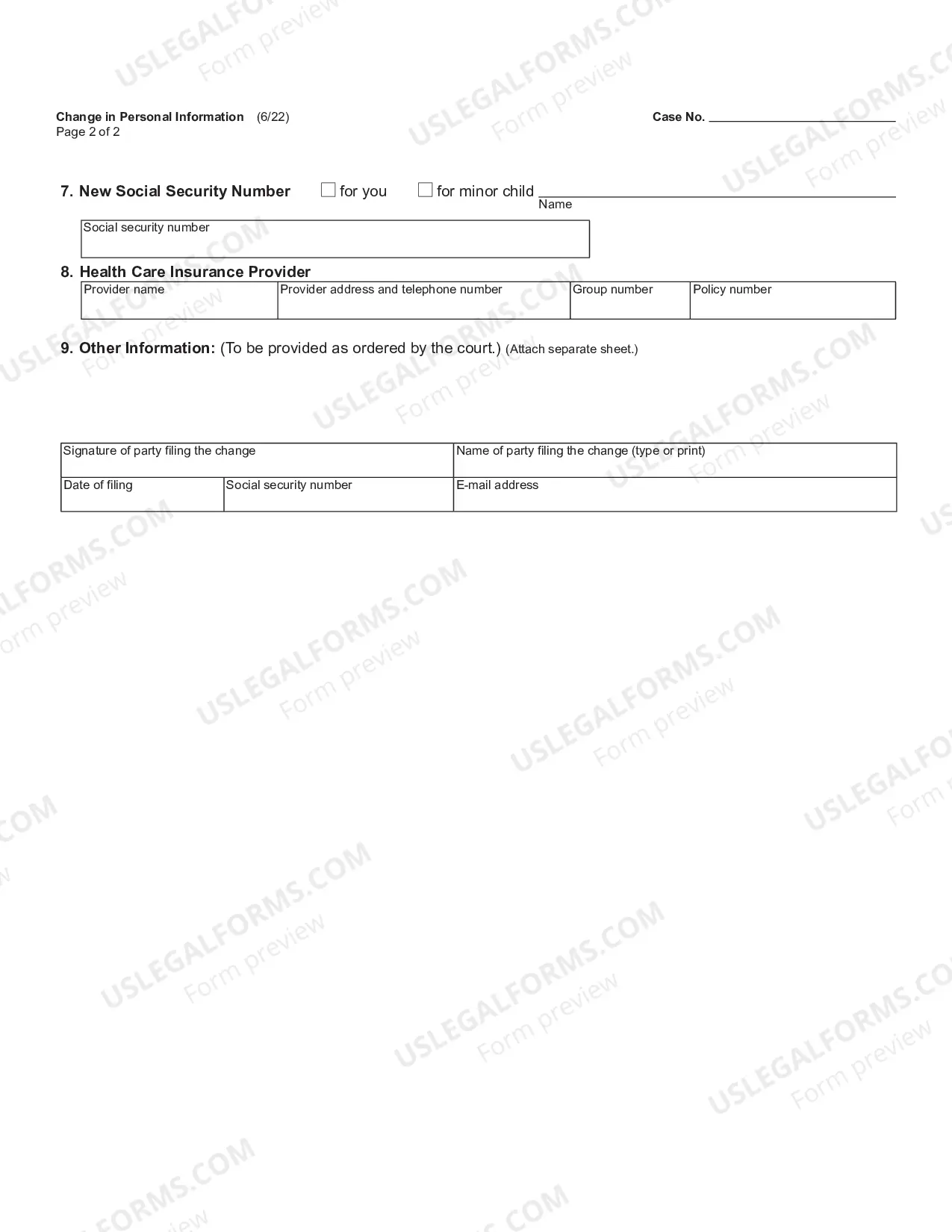 Preview Change in Personal Information?