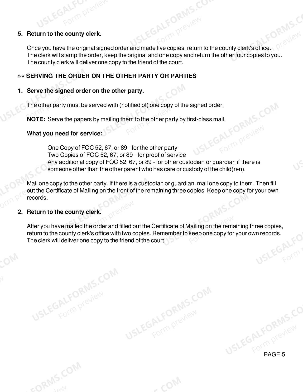 Preview Notice to Enter Order Without Hearing