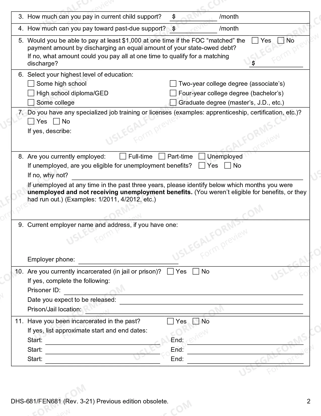 Preview Request to Discharge State-Owed Debt