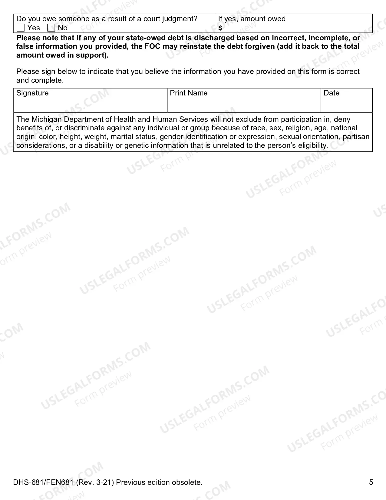Preview Request to Discharge State-Owed Debt